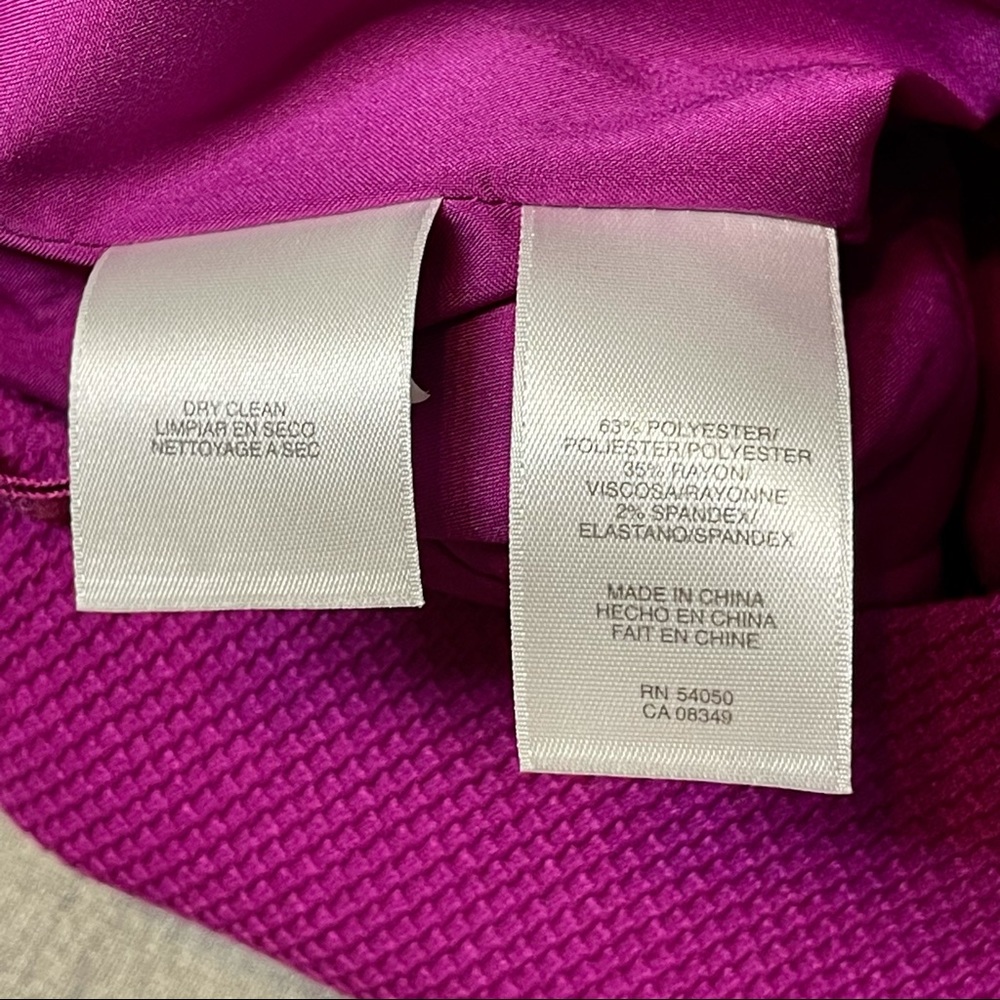 Anne Klein Purple Cap Sleeve Fit & Flare Dress with Belt 10 Medium - Picture 9 of 9